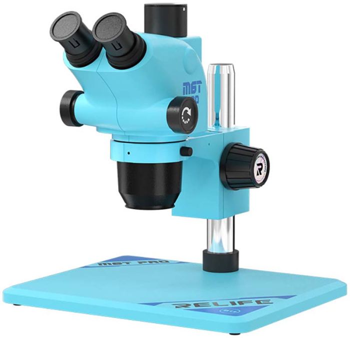 Мікроскоп тринокулярний Relife RL-M6T Pro-B11 / 6.5X-65X / CTV 0,5X / підсвітка / Синій
