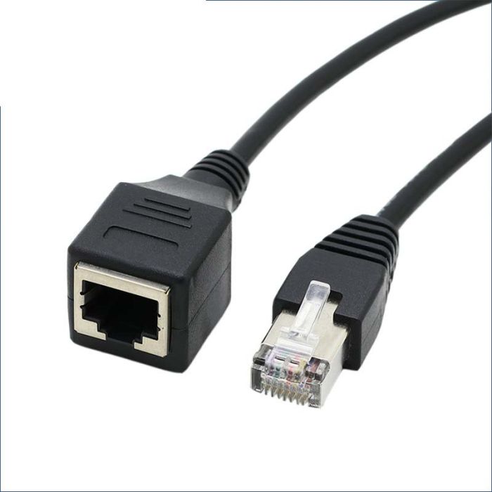 Подовжувач мережевого кабелю RJ45 Ethernet (тато-мама) екранований Чорний 5м