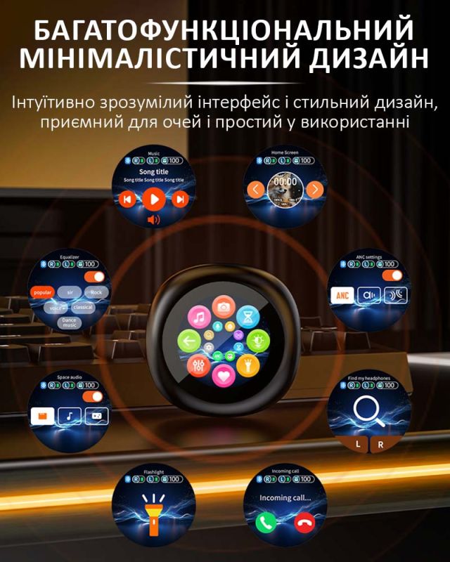 Навушники бездротові LX-30 TWS Earbuds з LED дисплеєм, Bluetooth 5.4, ANC + ENC, 300mAh Black