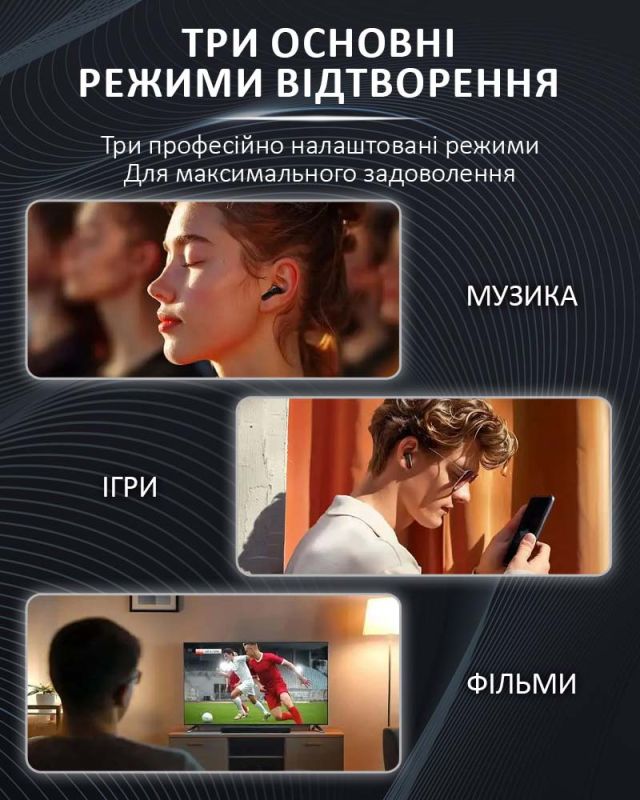 Навушники бездротові LX-30 TWS Earbuds з LED дисплеєм, Bluetooth 5.4, ANC + ENC, 300mAh Black