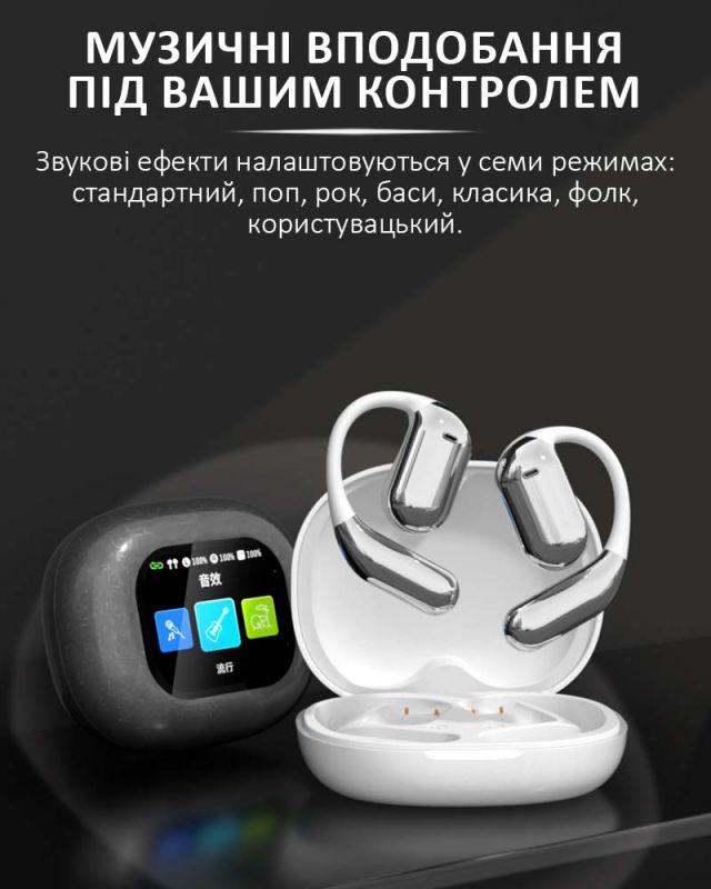 Навушники бездротові Q16 Pro TWS Earbuds з LED дисплеєм, Bluetooth 5.4, ENC, 500mAh Black