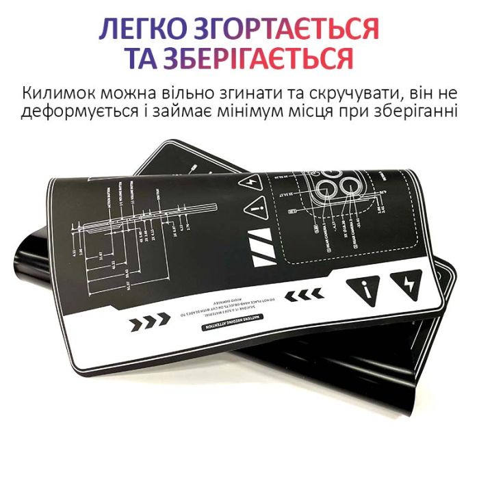 Силіконовий килимок TELIJIA TE-719 для пайки та ремонту техніки / до 300°C / 595x348мм / Чорний
