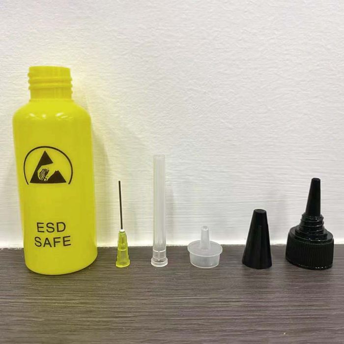 Емкость для флюса и жидкостей TELIJIA TE-P4 ESD Save с дозатором 65 ml Yellow