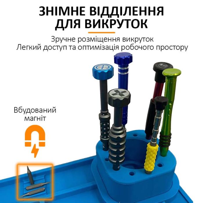 Теплоізоляційний силіконовий килимок TELIJIA TE-722 для пайки та ремонту техніки 400x300mm Blue