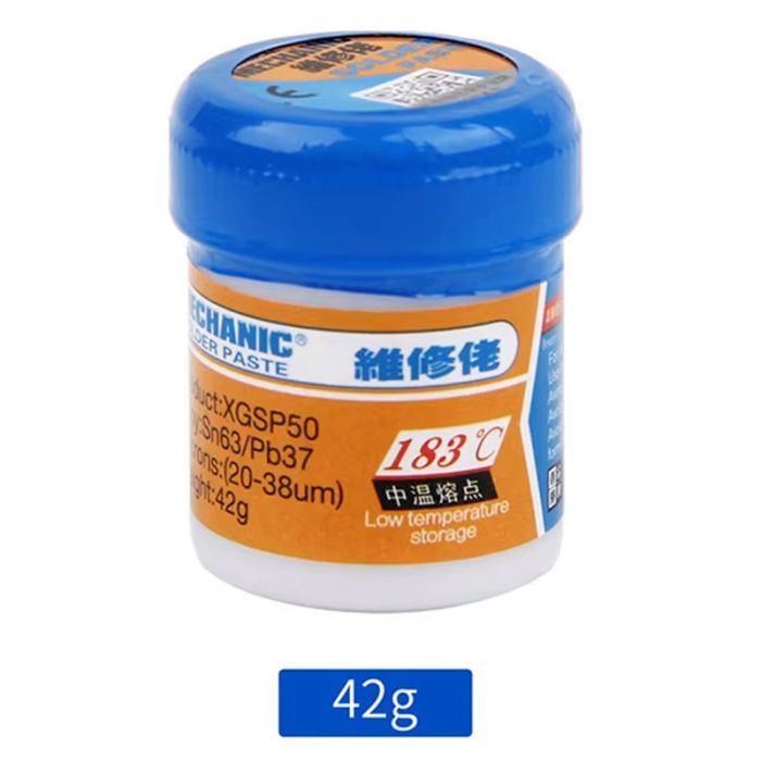 Паяльна паста BGA Mechanic XGSP50 / Sn 63%, Pb 37% / 183°C / 42 г