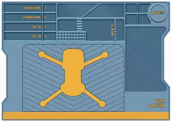 Коврик пластичный ПВХ Mechanic V70 для ремонта смартфонов, дронов, техники / 515x365 мм / 120°C / Blue