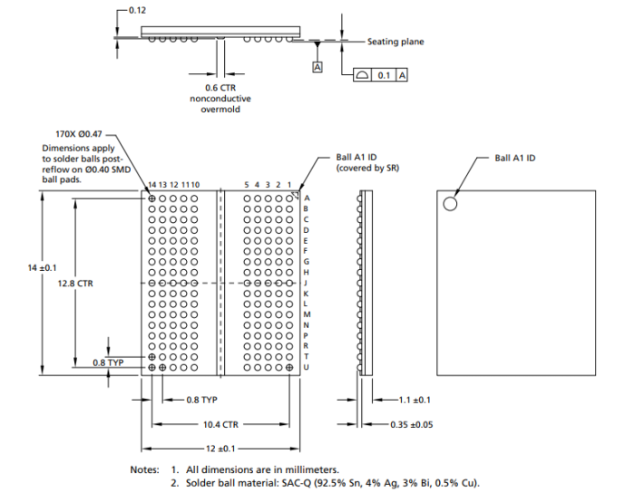 Мікросхема пам'яті GDDR5 FBGA170 Micron D9TCB (MT51J256M32HF-80:A)