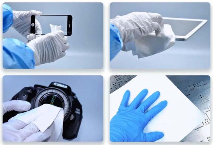 Серветки антистатичні Clean Room / сухі / для очищення РК-екранів, моніторів / 87*87 мм / 400 шт.