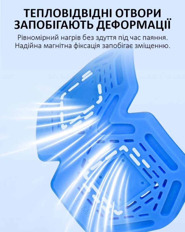 Коврик силиконовый TELIJIA TE-720 для ремонта BGA, реболлинга процессоров, микросхем, магнитный Синий