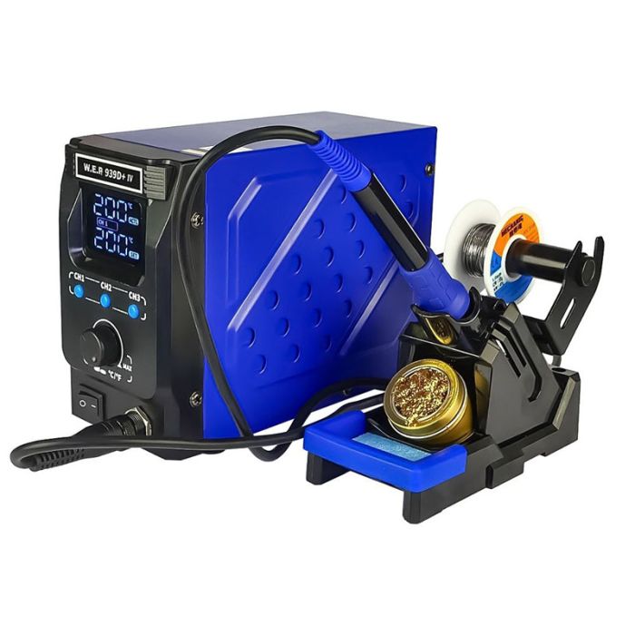 Ремонтний комплекс WEP WS-IV / 3 в 1 / паяльник 90W/ фен 1000W / блок живлення 15V 5A / підставка під ноутбук