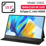 Монитор портативный 133UC / 13.3'' / IPS / 3840x2160 4K / Type-C / HDMI / jack 3.5 мм / второй экран