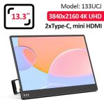 Монітор портативний 133UCJ / 13.3'' / IPS / 3840x2160 4K / Type-C / HDMI / jack 3.5 мм / другий екран