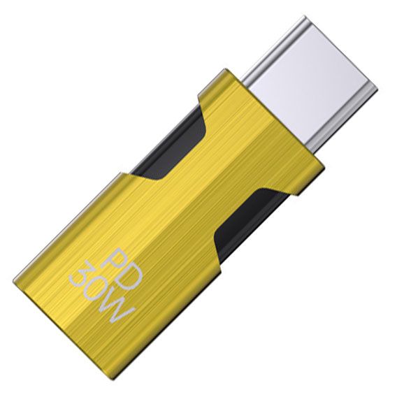 Переходник Type-C на Lightning / OTG адаптер (папа-мама) / PD 30Вт / Желтый