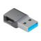 Переходник USB 3.1 на Type-C / OTG адаптер (папа-мама) / PD, 10 Гб/с / Серый