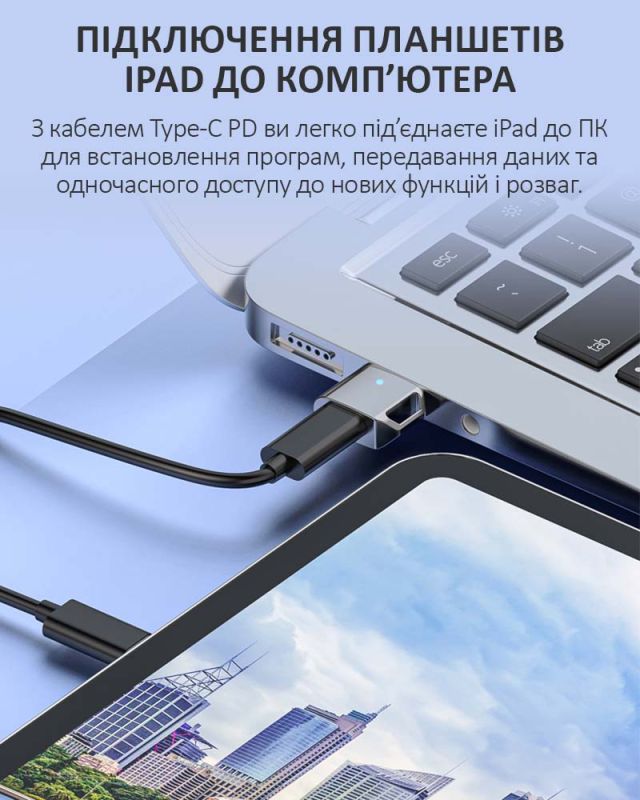 Переходник USB 3.1 на Type-C / OTG адаптер (папа-мама) / PD, 10 Гб/с / Серый