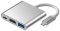 Перехідник OTG адаптер 3 в 1 / Type-C на HDMI + USB 3.0 + Type-C / PD 100 Вт / Білий