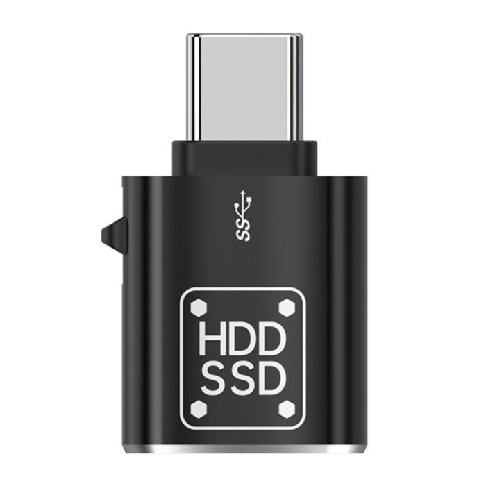 Переходник Type-C на USB 3.0 / OTG адаптер (папа-мама) Черный