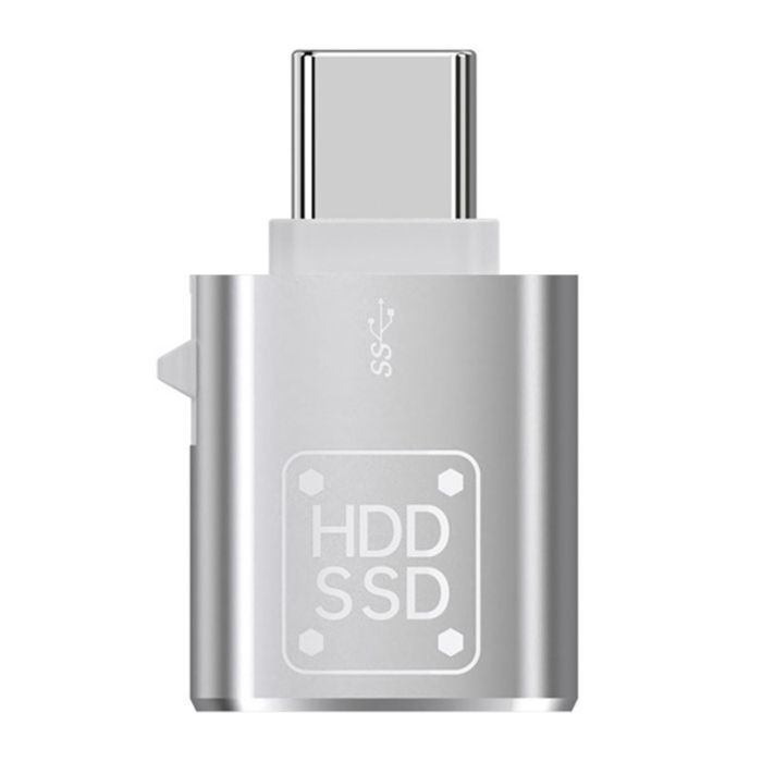 Переходник Type-C на USB 3.0 / OTG адаптер (папа-мама) Серый
