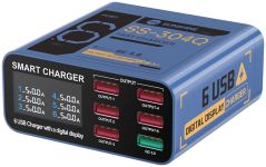 Быстрое зарядное устройство Sunshine SS-304Q 3.5A / 5xUSB / 1xUSB QC3.0 / 40W Blue
