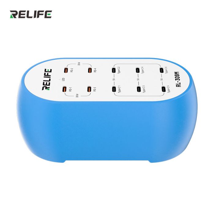 Зарядное устройство RELIFE RL-309M / 10 USB Type-C / Power Delivery / 72W Max