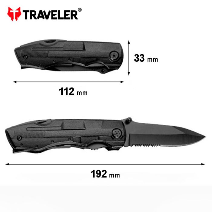 Мультитул складний Traveler MS009G / 9 інструментів / набір біт / для туризму / риболовлі / вело / чохол