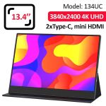 Монітор портативний 134UC / 13.4'' / IPS / 3840x2160 4K / Type-C / HDMI / jack 3.5 мм / другий екран