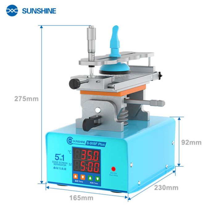 Сепаратор Sunshine S-918F Plus 5 в 1 для ремонту смартфонів / нагрівання, розділення дисплея / 6.5'' / 230 Вт