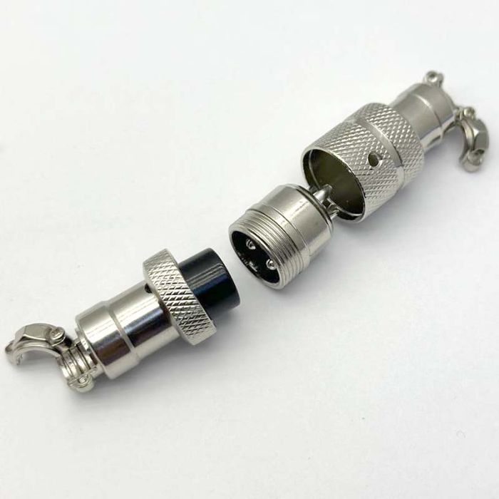 Роз'єм авіаційний GX16 3 pin (тато+мама) кріплення на кабель, штекер, гніздо, захисний кожух