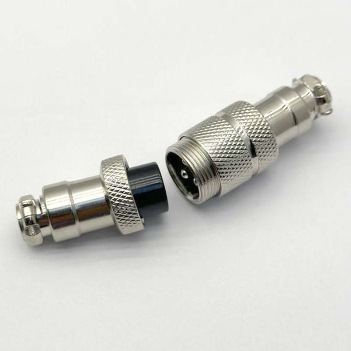 Роз'єм авіаційний GX16 3 pin (тато+мама) кріплення на кабель, штекер, гніздо, захисний кожух