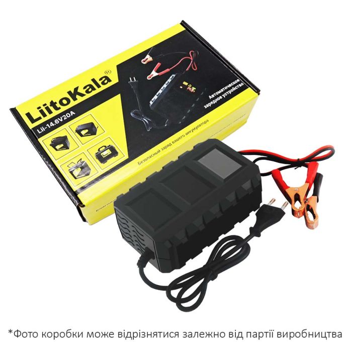Умное зарядное устройство LiitoKala 14.6V 20A, для гелевых, кислотных, AGM, LiFePO4 аккумуляторов 12 В