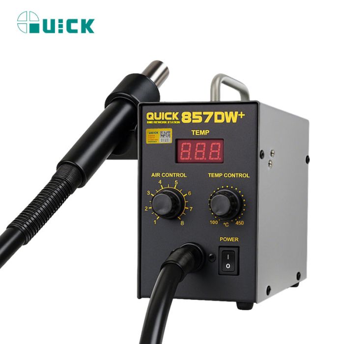 Термоповітряна паяльна станція QUICK 857DW+  / фен / 580 Вт / 100-450°С / 50 л/мин