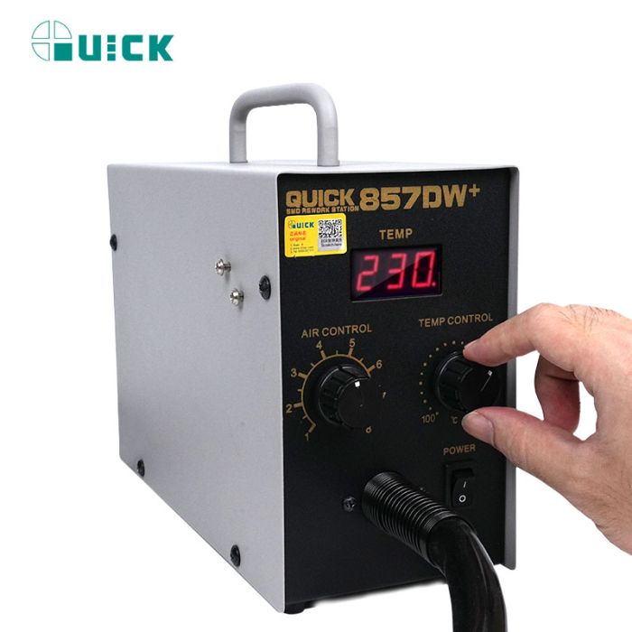 Термоповітряна паяльна станція QUICK 857DW+  / фен / 580 Вт / 100-450°С / 50 л/мин