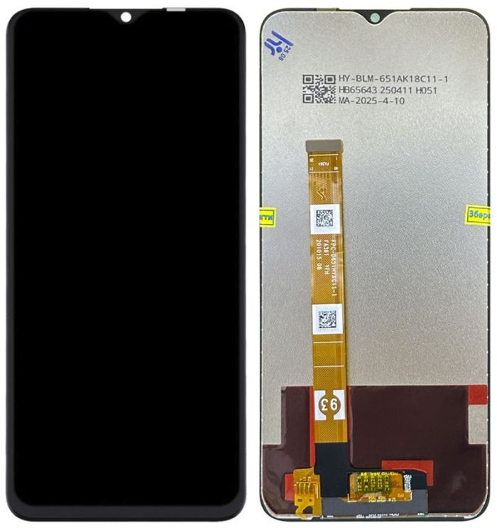Дисплей + сенсор Realme Q2i Black - p/n: FPC-0651HYXC11-1