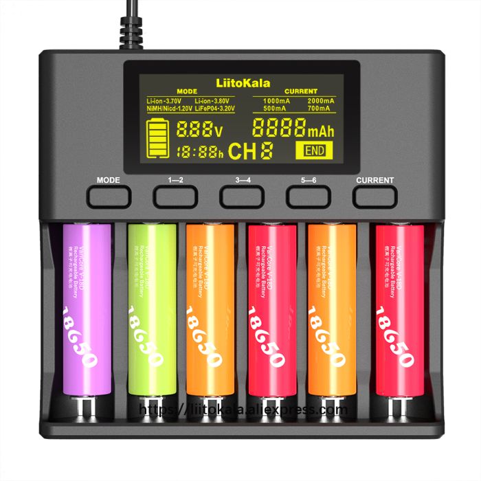 УЦЕНКА! Зарядное устройство тестер LiitoKala Lii-S6 18650/21700/26650/АА/ААА/Li-Ion не показывает один символ