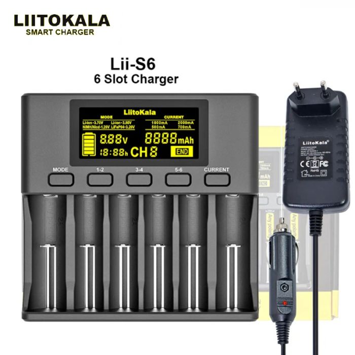 УЦЕНКА! Зарядное устройство тестер LiitoKala Lii-S6 18650/21700/26650/АА/ААА/Li-Ion не показывает один символ