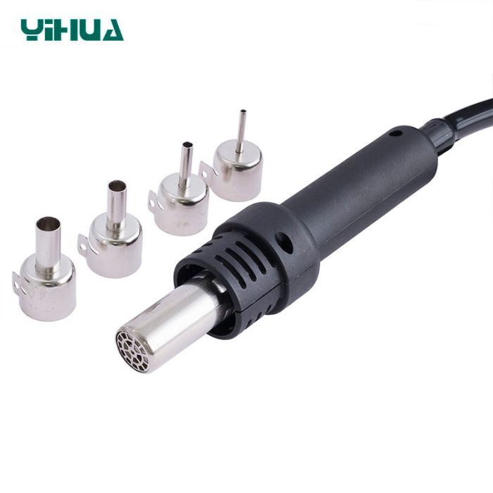 Паяльна станція 2 в 1 YIHUA 852D+SE pump / термофен + паяльник / компресор / 4 насадки / 650 Вт