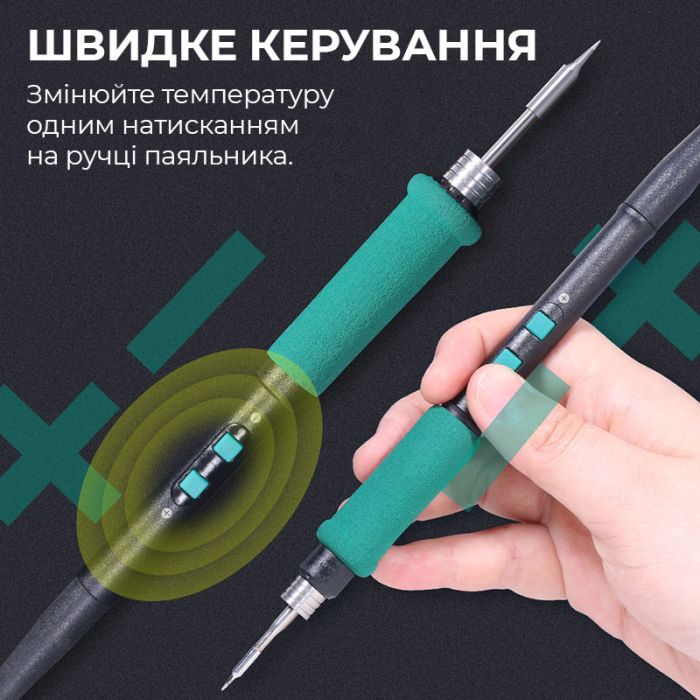 Паяльная станция 2 в 1 YIHUA 982D-II / 2 паяльника C210 + C245 / 3+3 канала памяти / 90-450°C / 160 Вт