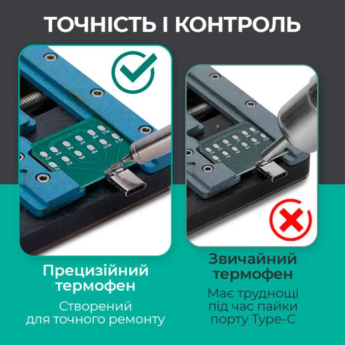 Термовоздушная паяльная станция YIHUA 8509-I / 3 канала памяти / 100-480°C / 3 мини насадки / 170 Вт