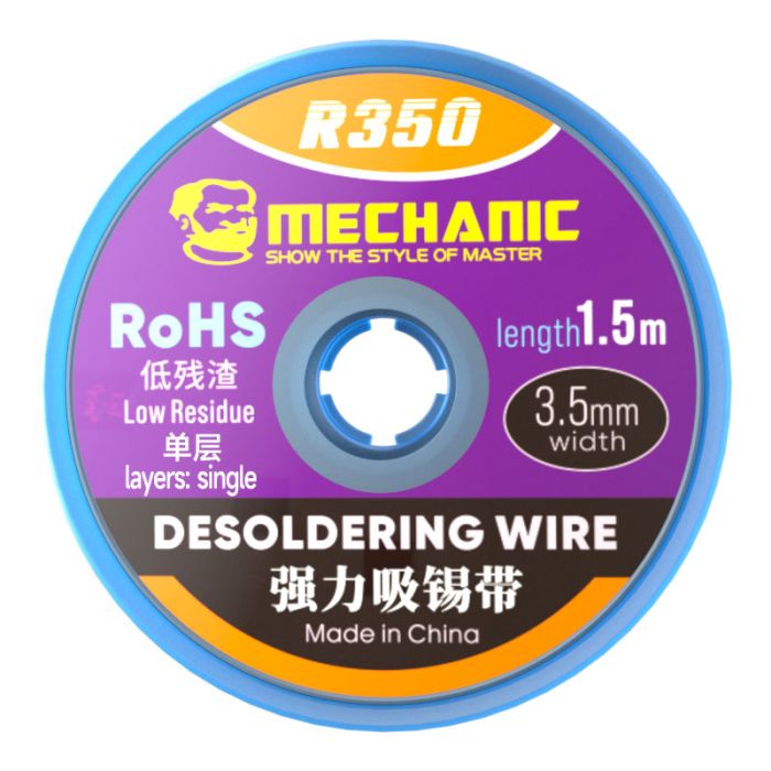 Обплетення для зняття припою Mechanic R350 / довжина 1.5 м / ширина 3.5 мм
