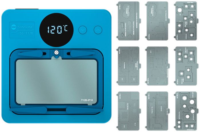 Нижній підігрів Sunshine SS-T12B комплект, основна частина + 10 платформ, для ремонту Android, iPhone 7 - 14