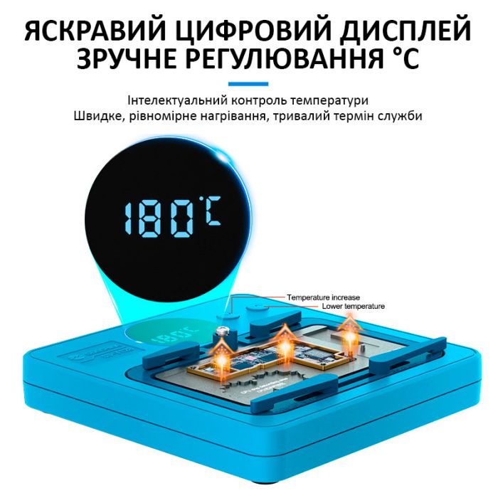 Нижній підігрів Sunshine SS-T12B комплект, основна частина + 11 платформ, для ремонту Android, iPhone 7 - 15