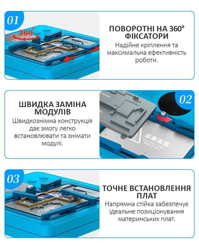 Нижній підігрів Sunshine T12B-IP12 для ремонту плати iPhone 16 / 16 Plus / 16 Pro / 16 Pro Max