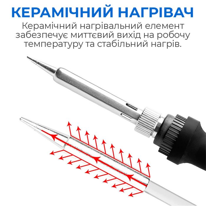 Паяльник Sunshine SL-908 / регулировка температуры 200 - 450°С / жало 900М / 60 Вт
