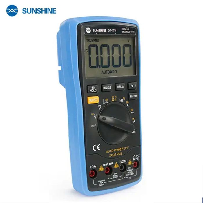Мультиметр цифровой Sunshine DT-17N V2.0 / АВТО режим / True RMS / автоотключение / подсветка