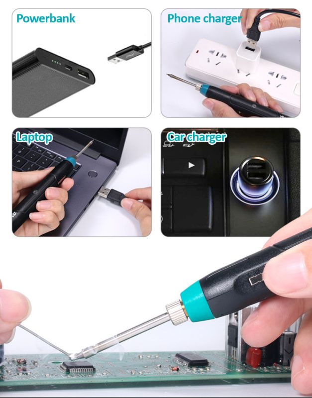 Паяльник YIHUA 947 USB портативний з підставкою 5V, 9W, 500 ° C