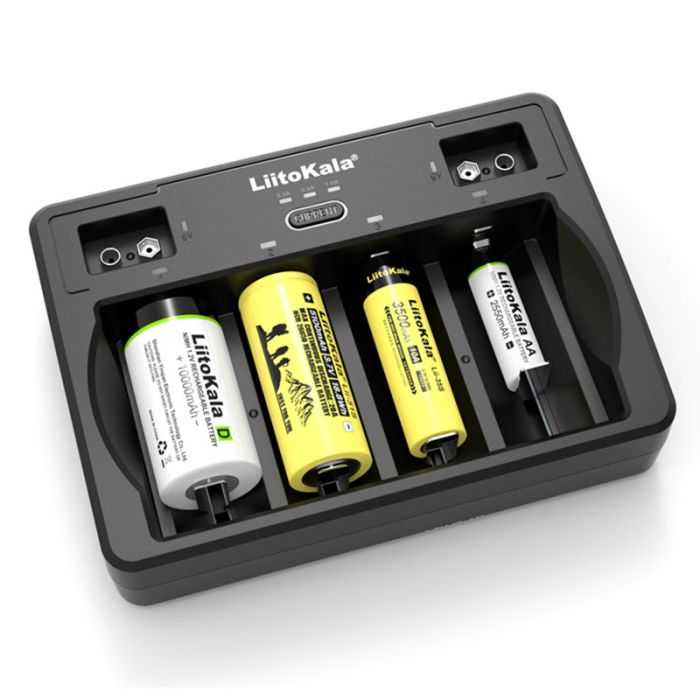 Зарядное устройство Liitokala Lii-D4 / 4+2 канала / для аккумуляторов AA, AAA, 18650, 26650, 32700, Крона