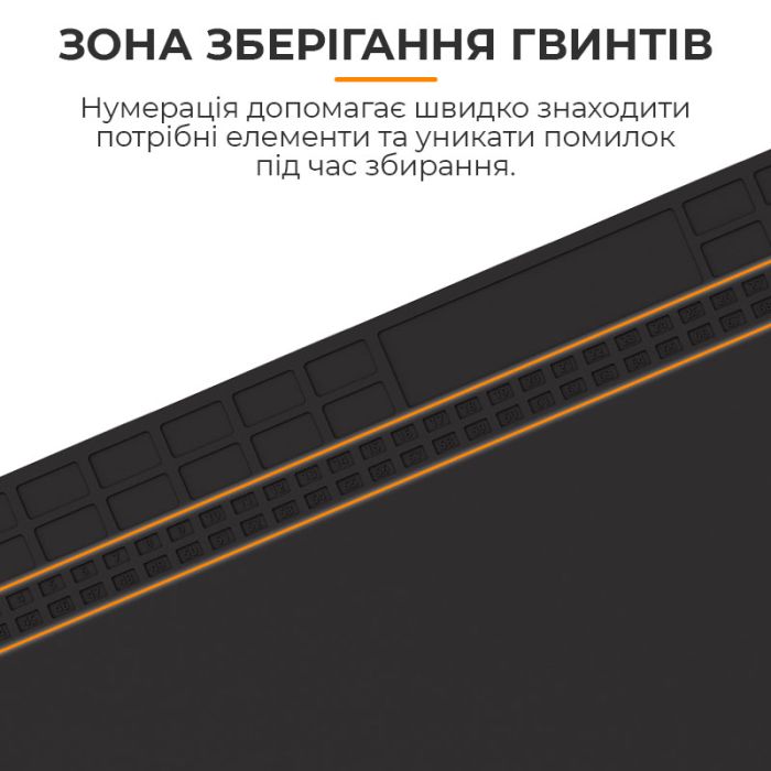 Термостійкий силіконовий килимок TELIJIA TE-735 для паяння та ремонту техніки 600x350мм Чорний
