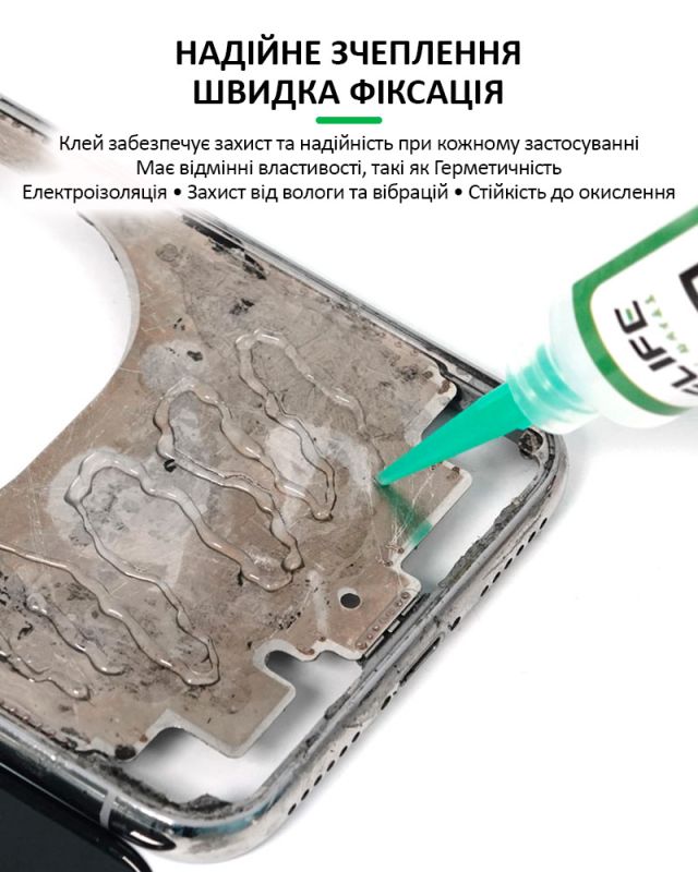 УЦІНКА! Клей термостійкий Relife RL-035A 10cc для рамок, задніх кришок прозорий, 10 мл / 2023 рік