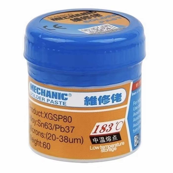 УЦІНКА! Паяльна паста BGA Mechanic XGSP80 / Sn 63%, Pb 37% / 183°C / 60 г / закінчується термін зберігання