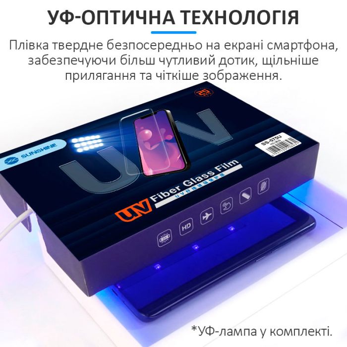 Защитная пленка УФ из стекловолокна Sunshine SS-075U / c УФ лампой / пачка 25 шт.